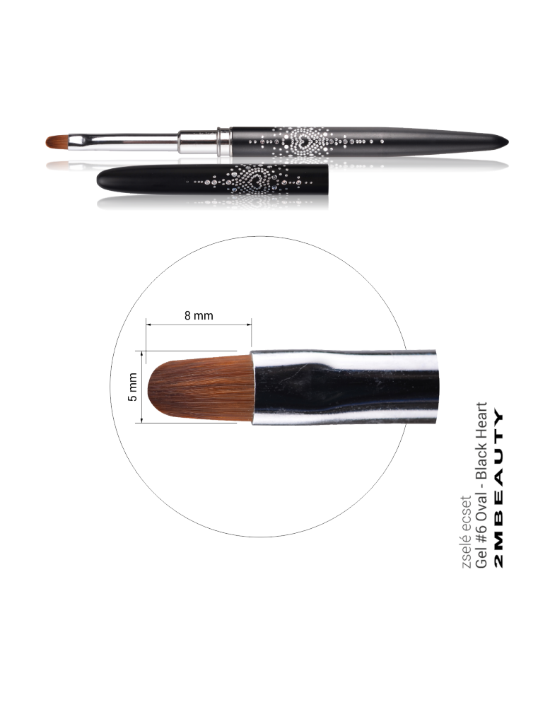 2M Gel Brush 6 Oval with lid