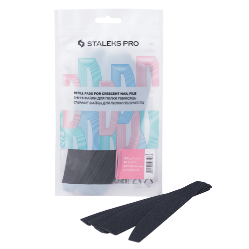 STALEKS Disposable files for crescent nail file EXCLUSIVE 42 180 grit (50 pcs) DFE-42-180