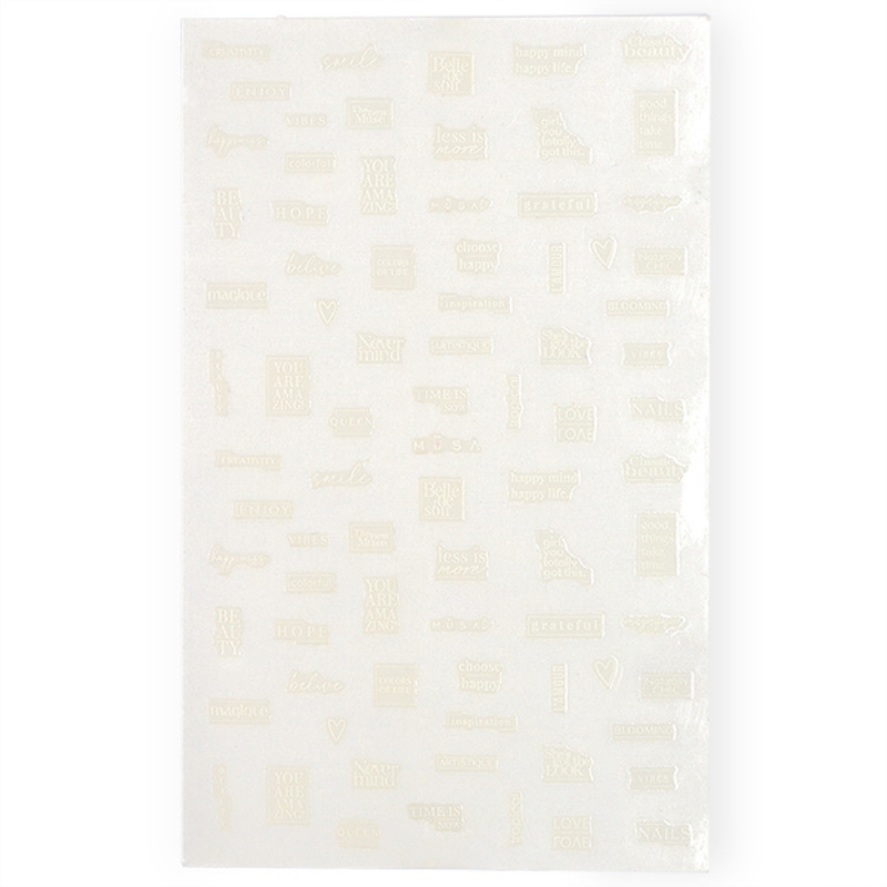 Musa Nail Stickers- Writings white