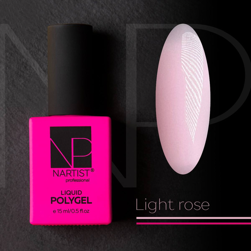 Nartist Polygel Liquid Light Rose 15 Ml