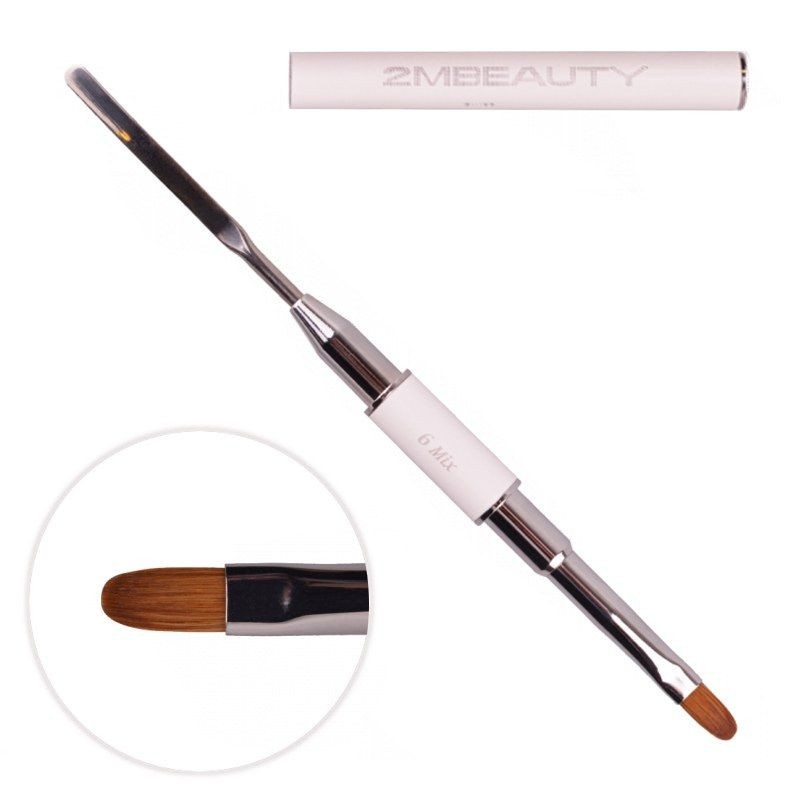 2M Acryl pro gel White Abstract brush with two ends