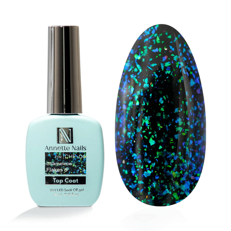 Annette Top Coat Chameleon flakes 6 no wipe CHF-06