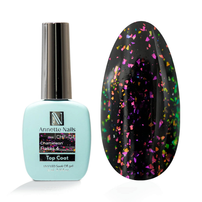 Annette Top Coat Chameleon flakes 4 no wipe CHF-04