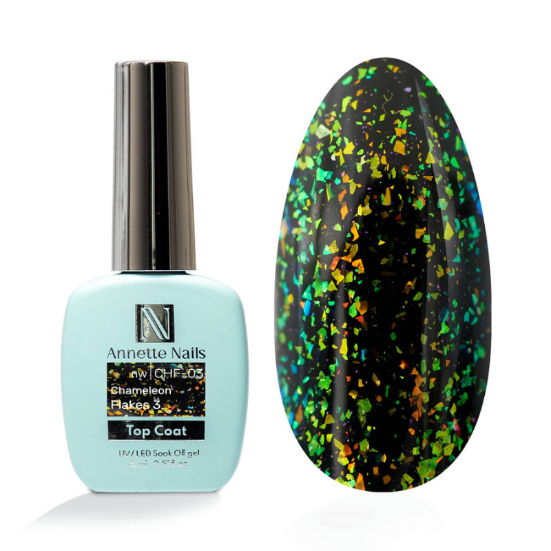 Annette Top Coat Chameleon flakes 3 no wipe CHF-03