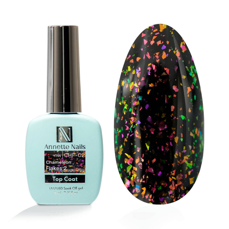 Annette Top Coat Chameleon flakes 2 no wipe CHF-02
