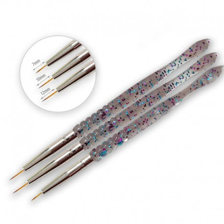 Gelaxyo Brushes 3 per Set Slim Plastic