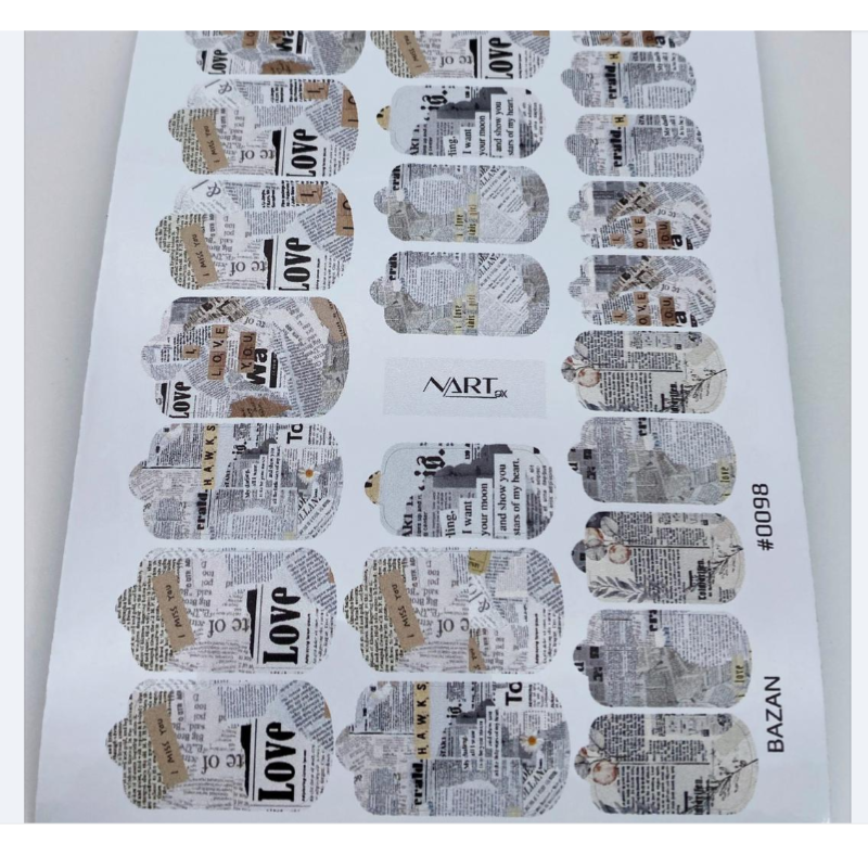 NARTex Wrap for manicure Newspaper 0098