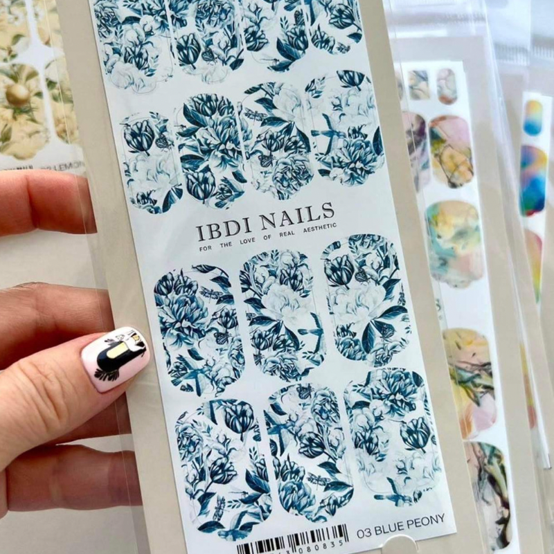 IBDI Nail Wrap-03 BLUE PEONY