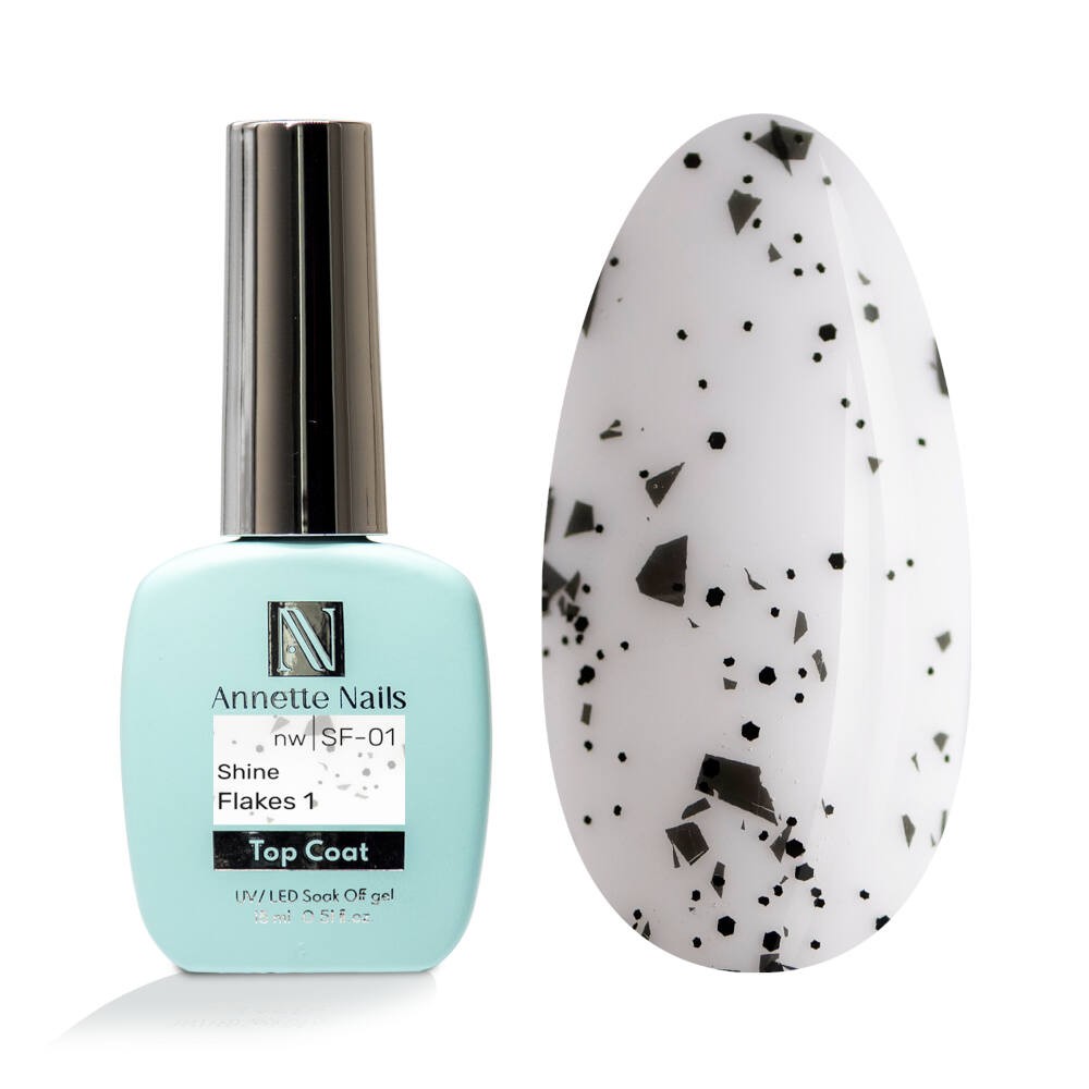 Annette Top Coat Shine black flakes 1 no wipe SF-01