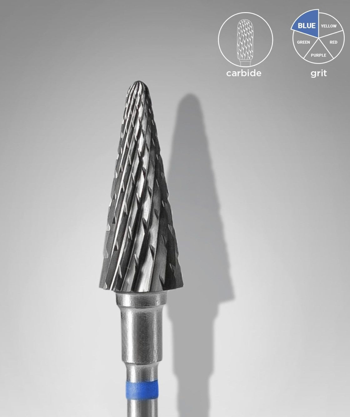 Staleks Carbide Nail Drill Bit, cone BLUE, head diameter 6mm/working part 14mm FT71B060/14