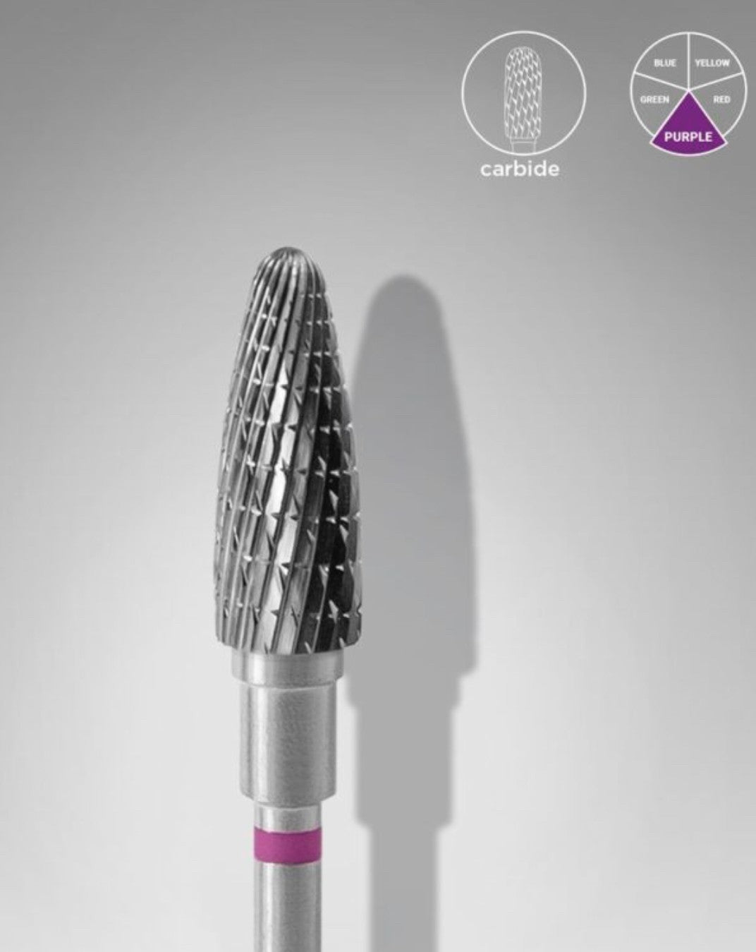 Staleks Carbide Nail Drill Bit, cone Purple, head diameter 5mm/working part 13mm FT90V050/13