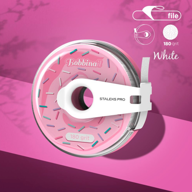 Staleks Disposable white abrasive tape 180 grit in plastic case ATC-180w