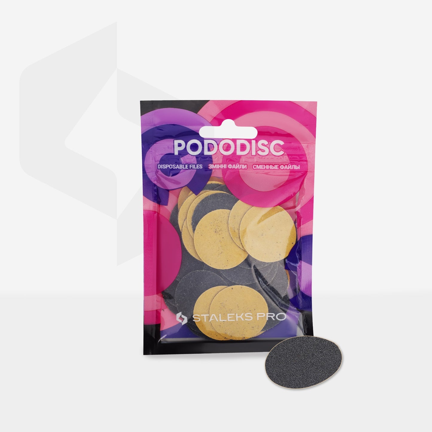 Refill pads for pedicure disc STALEKS PRO L White 180 grit (50 pc) PDF-25-180w