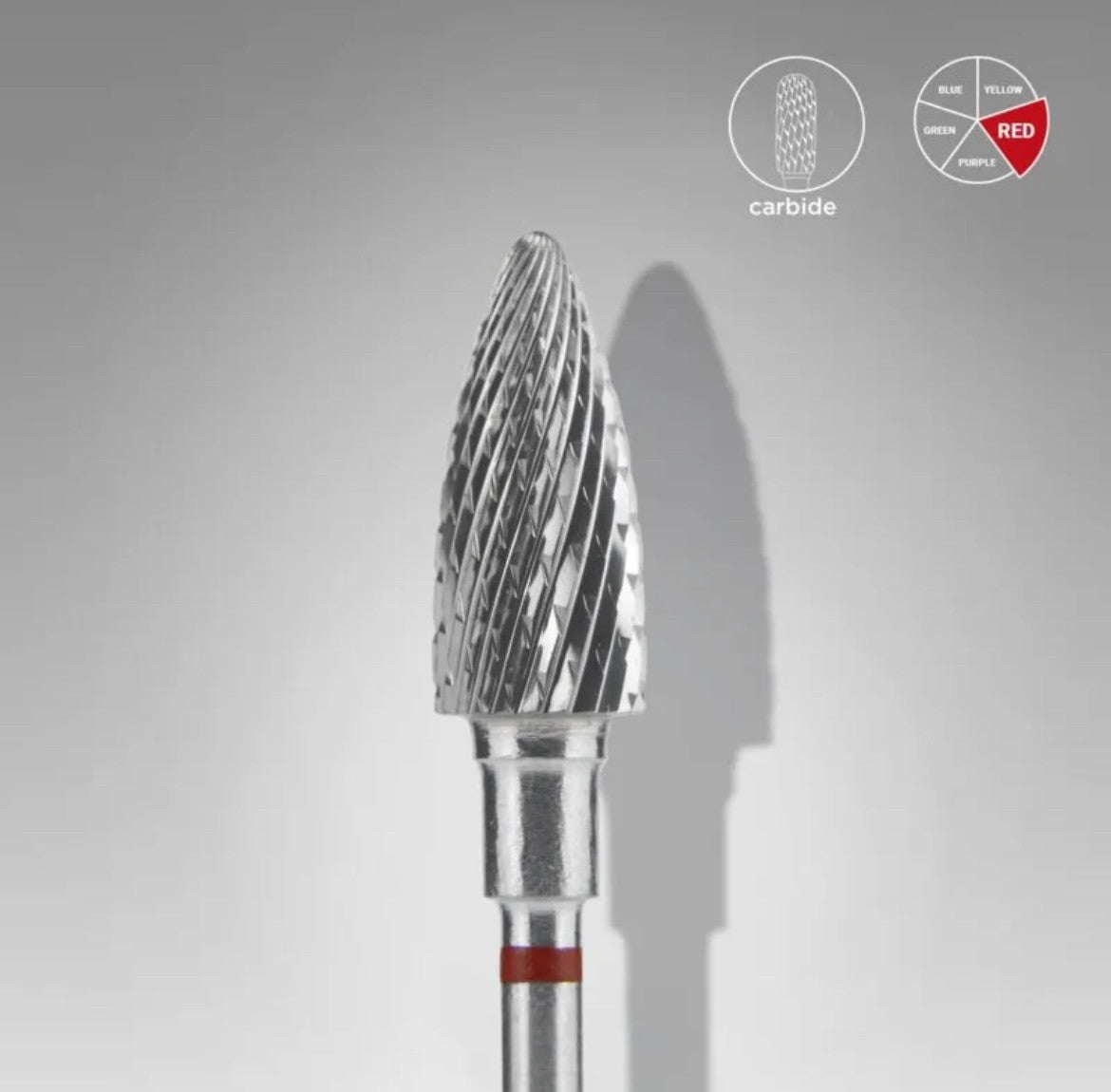 Staleks Carbide Nail Drill Bit, cone Red head diameter 6mm/working part 14mm FT110R060/14
