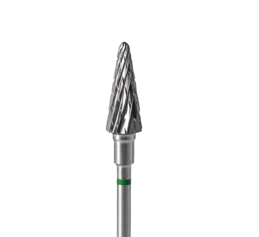 Staleks Carbide Nail Drill Bit, cone Green, head diameter 6mm/working part 14mm FT71G060/14