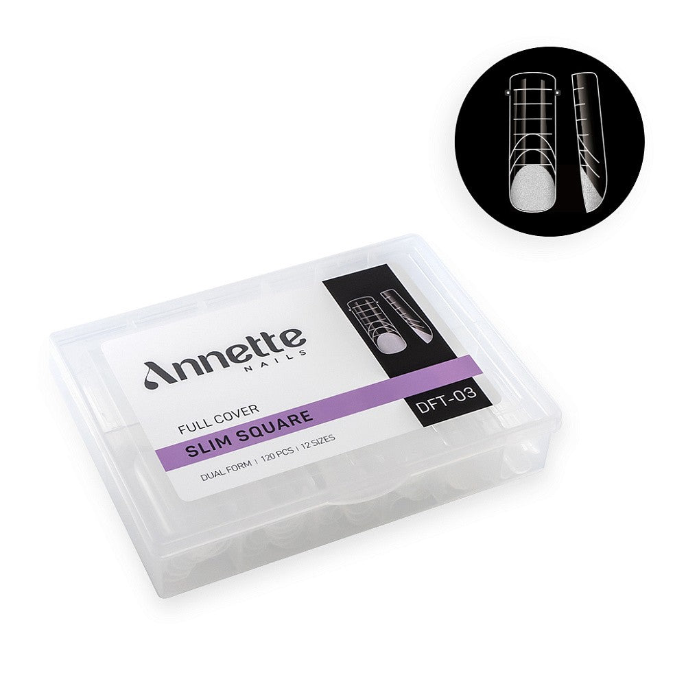 Annette Reusable Tips - Slim Square Full Cover DFT-03 120pcs