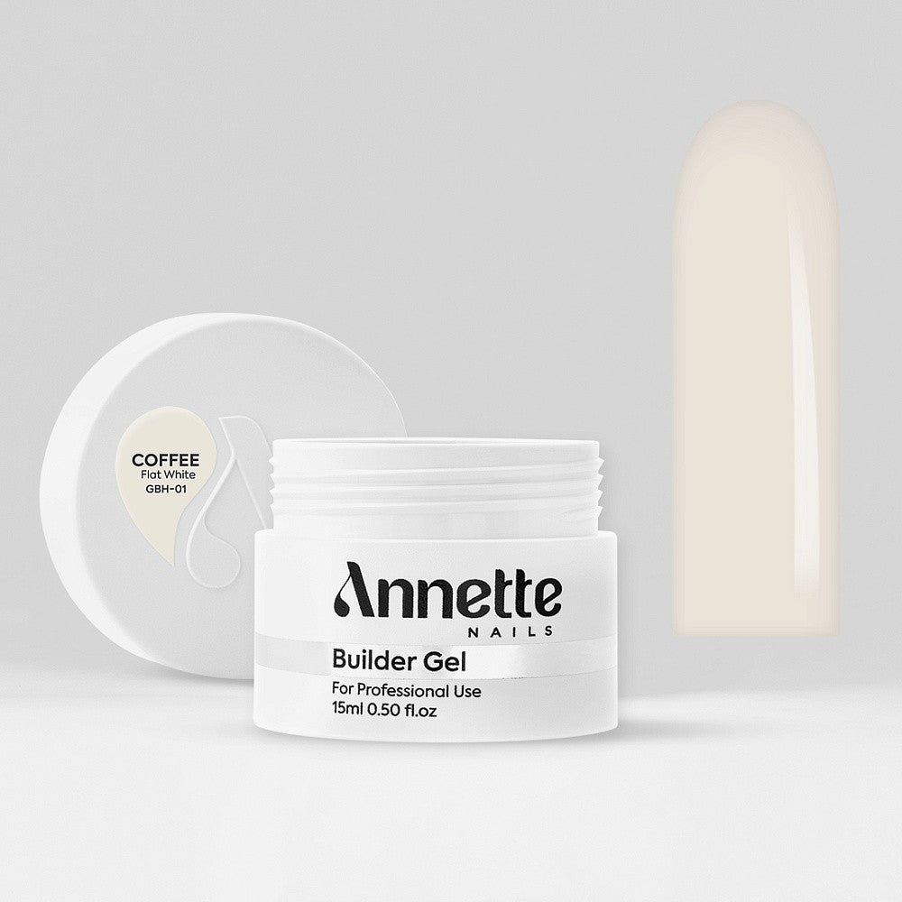 ANNETTE NAILS Builder Half Clear Coffee Flat White 15ml GBH-01-15