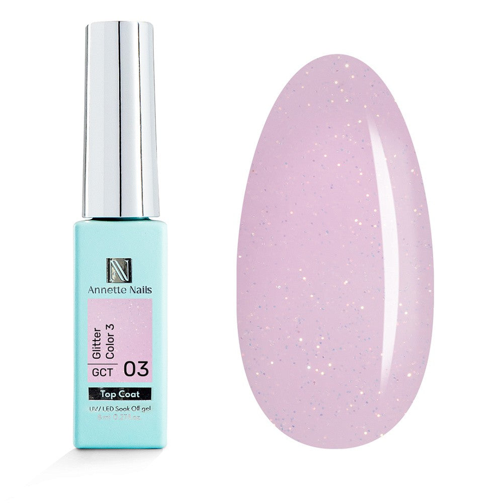 ANNETTE NAILS Top coat Glitter Color 3 GCT-03 8ml