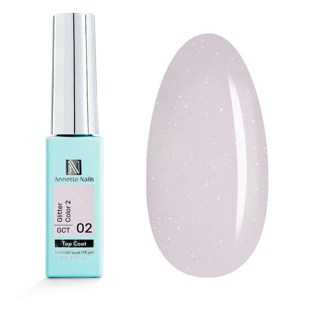 ANNETTE NAILS Top coat Glitter Color 2 GCT-02 8ml