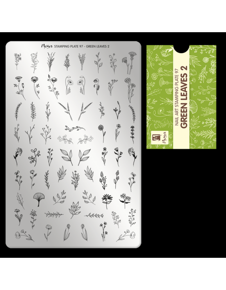 Moyra Stamping Plate 97 Green Leaves 2