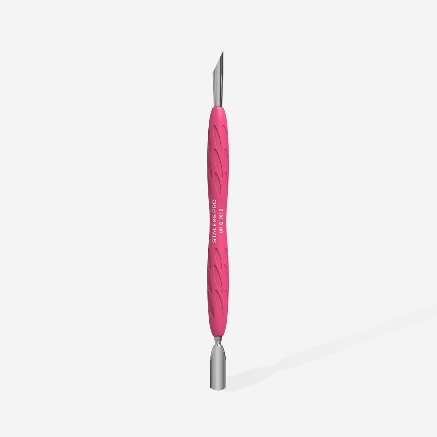 Staleks Manicure pusher Gummy with silicone handle UNIQ 10 TYPE 2 (rounded narrow and beveled pusher) PQ-10/2