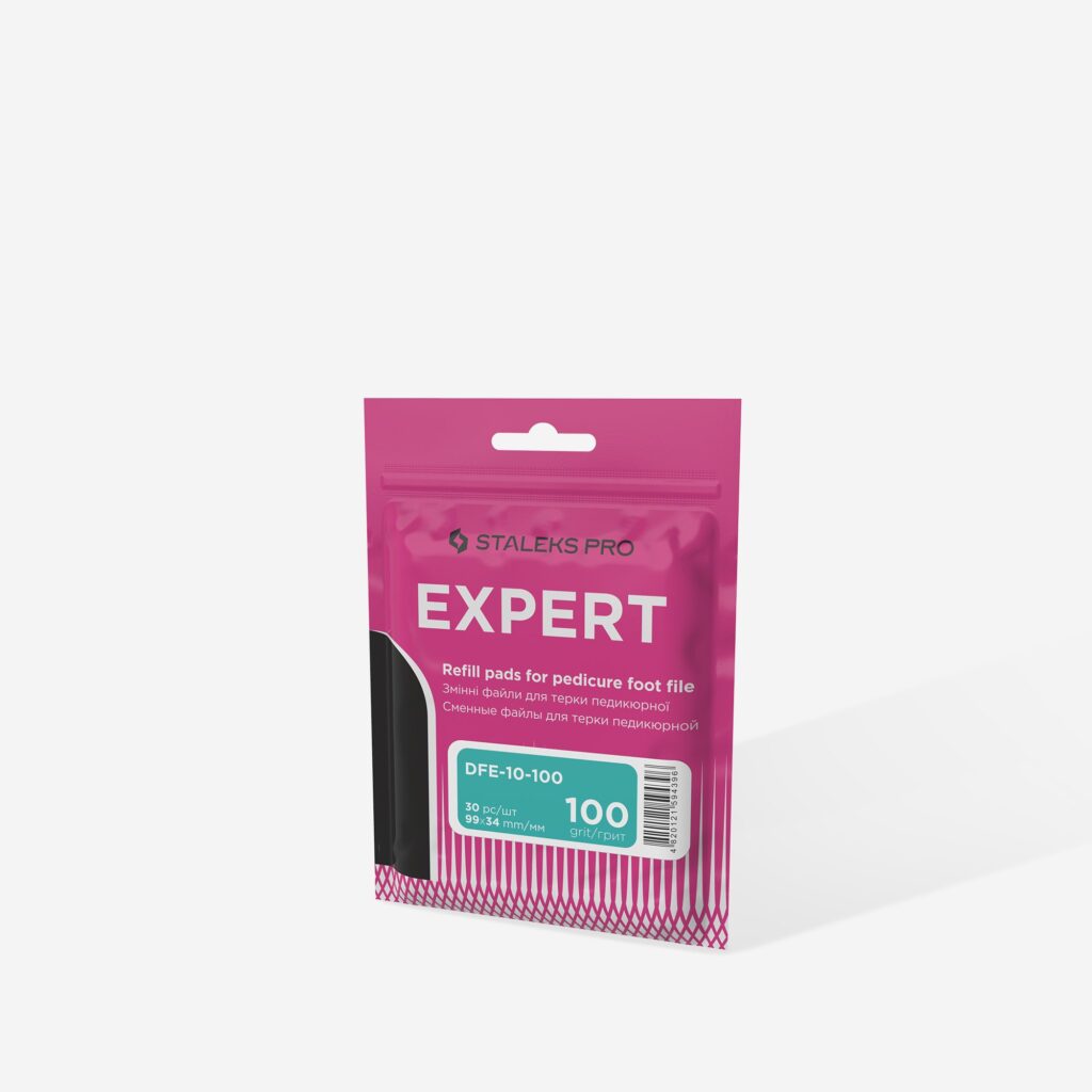 Staleks Disposable white files for pedicure grater EXPERT 10 black 100 grit (30 pcs) DFE-10-100