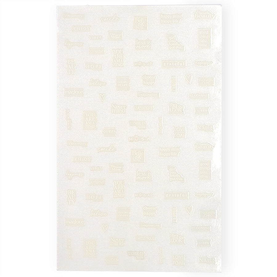 Musa Nail Stickers- Writings white
