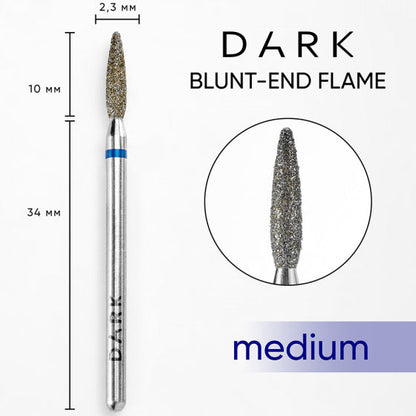 DARK BLUNT-END FLAME diamond drill bit 2.3x10 mm (Blue)