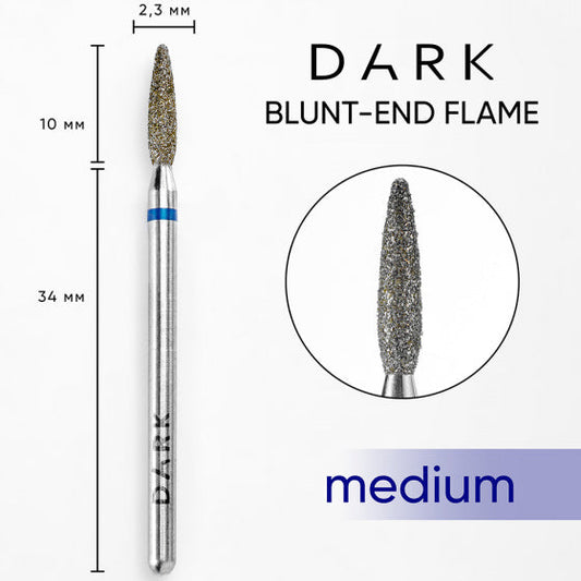 DARK BLUNT-END FLAME diamond drill bit 2.3x10 mm (Blue)