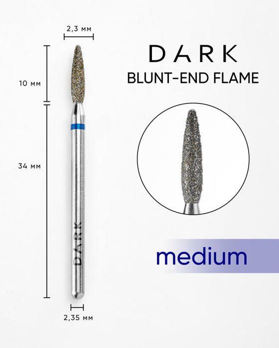 DARK BLUNT-END FLAME diamond drill bit 2.3x10 mm (Blue)