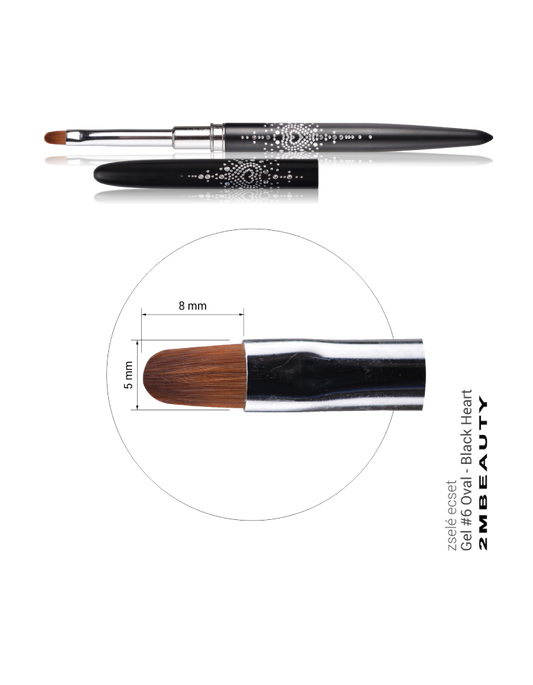 2M Gel Brush 6 Oval with lid