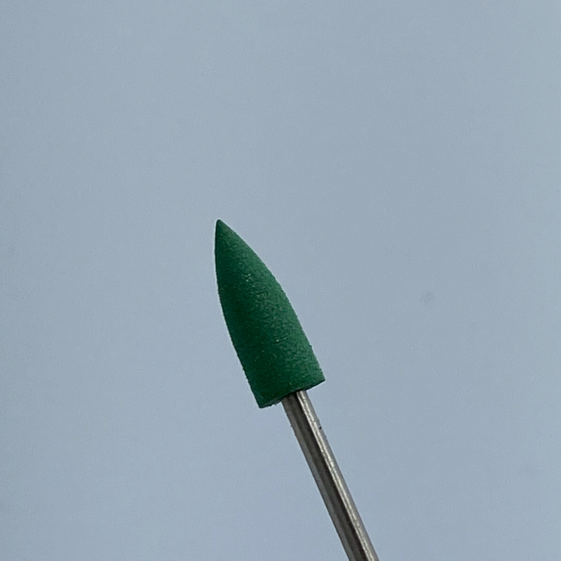 Cuticle drill bit silicone green pointy 060- C68