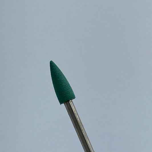 Cuticle drill bit silicone green pointy 045- C69