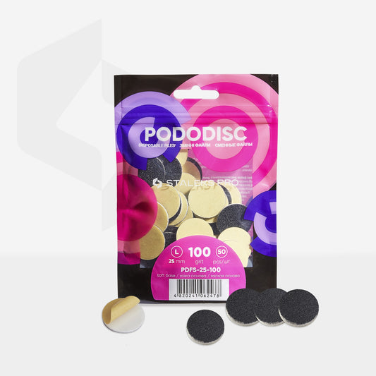 STALEKS Disposable files on a soft base for pedicure disc PODODISC STALEKS PRO L 100 grit (50 pcs) PDFS-25-100