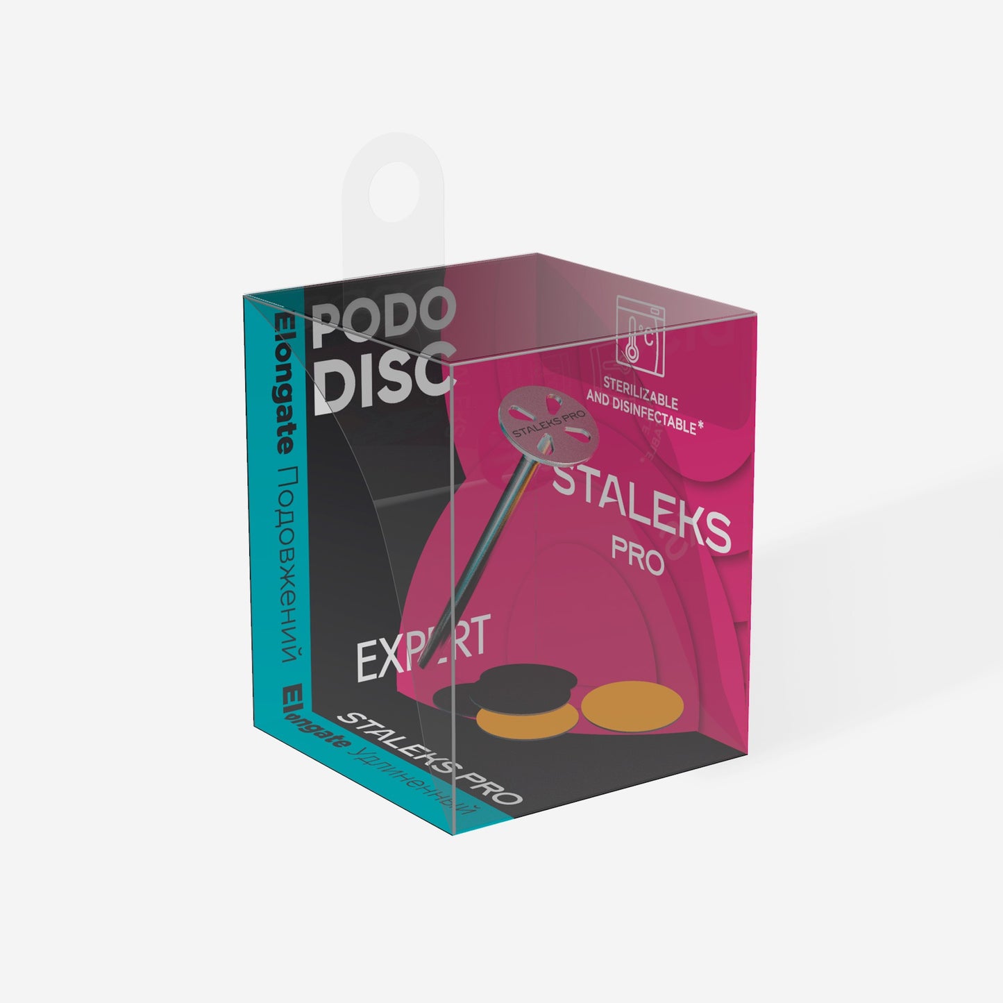 Pedicure disc extended PODODISC STALEKS PRO XS complete with removable file 180 grit 5 pc (10 mm), set PDLset-10