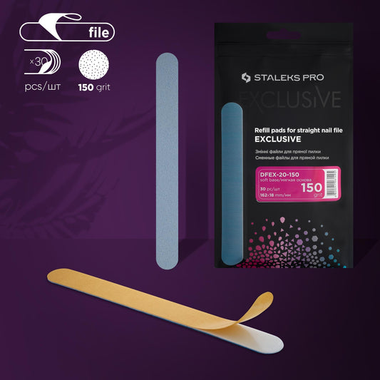 STALEKS Disposable files for straight nail file (soft base) EXCLUSIVE 20 150 grit (30 pcs) DFEX-20-150