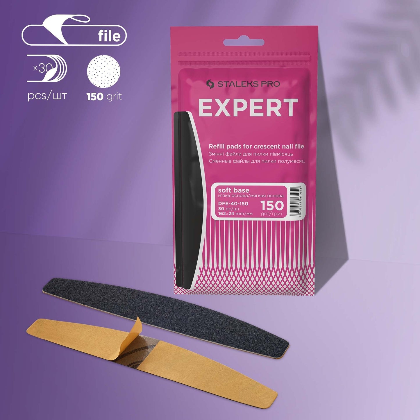 STALEKS Refill pads for crescent nail fail EXPERT 40 150 grit (30 pcs) DFE-40-150