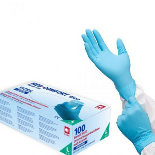 Vitril Gloves, Med Comfort, Blue, SIZE M