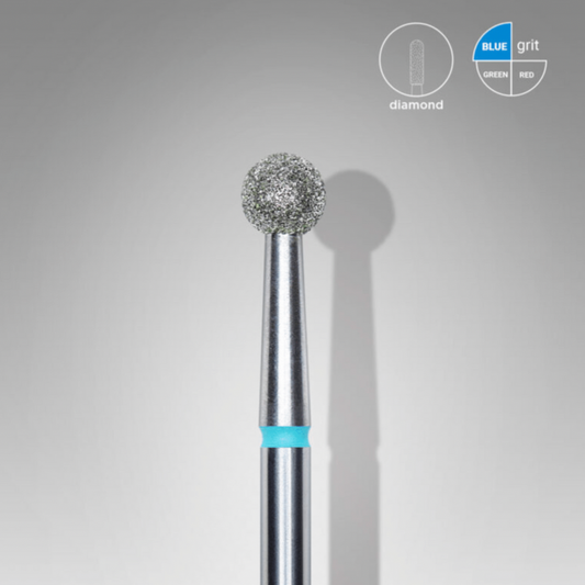 Staleks Diamond nail drill bit, “ball”, blue, head diameter 4 mm,  (FA01B040)
