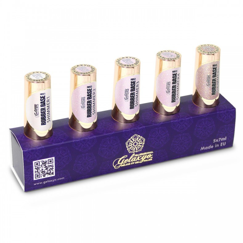 SET SHIMMER RUBBER BASE 5 X 7ML