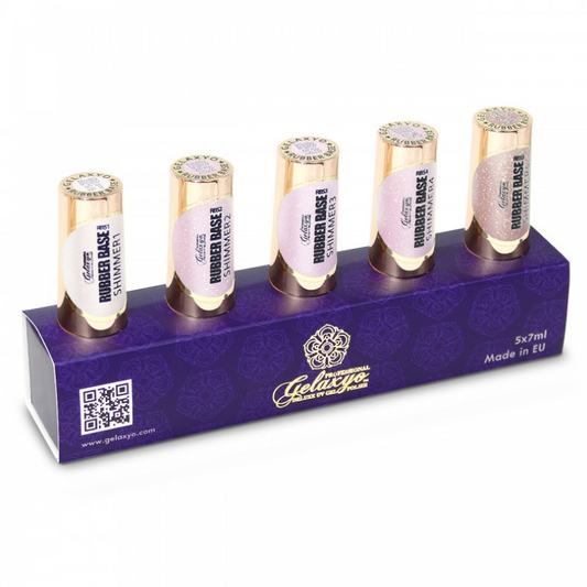 SET SHIMMER RUBBER BASE 5 X 7ML