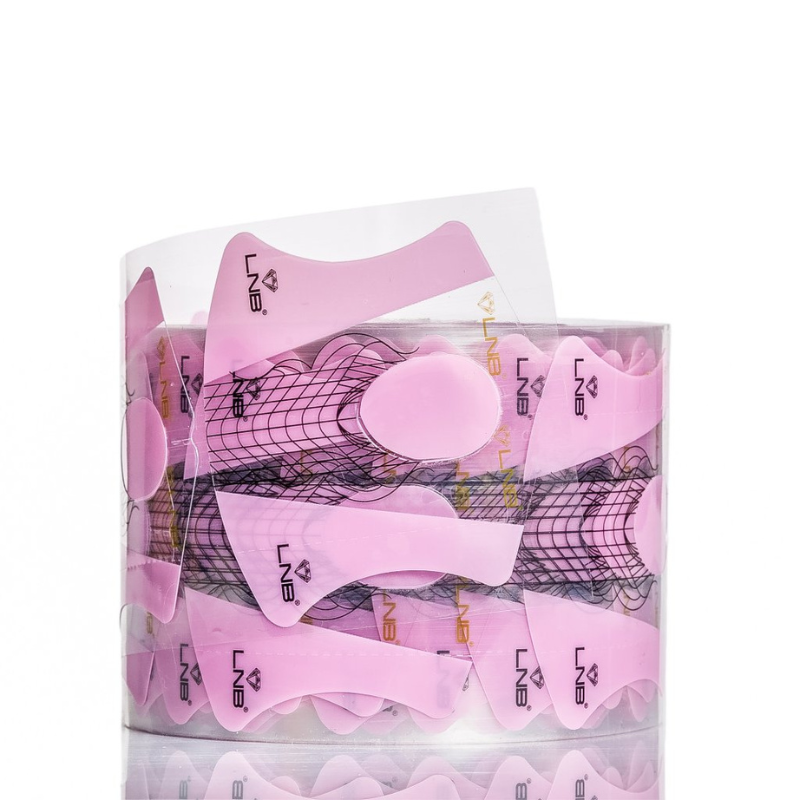 LNB PLASTIC NAIL FORMS PINK 500PCS