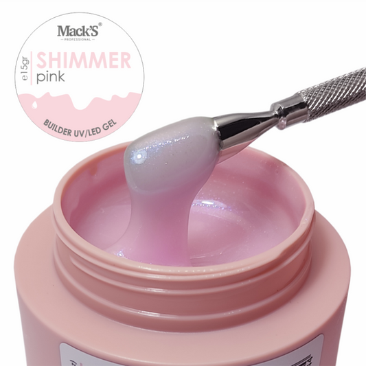 Macks Builder gel Shimmer Pink 15g