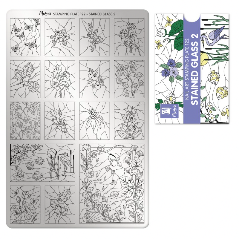 Moyra Stamping Plate 122 Stained Glass 2