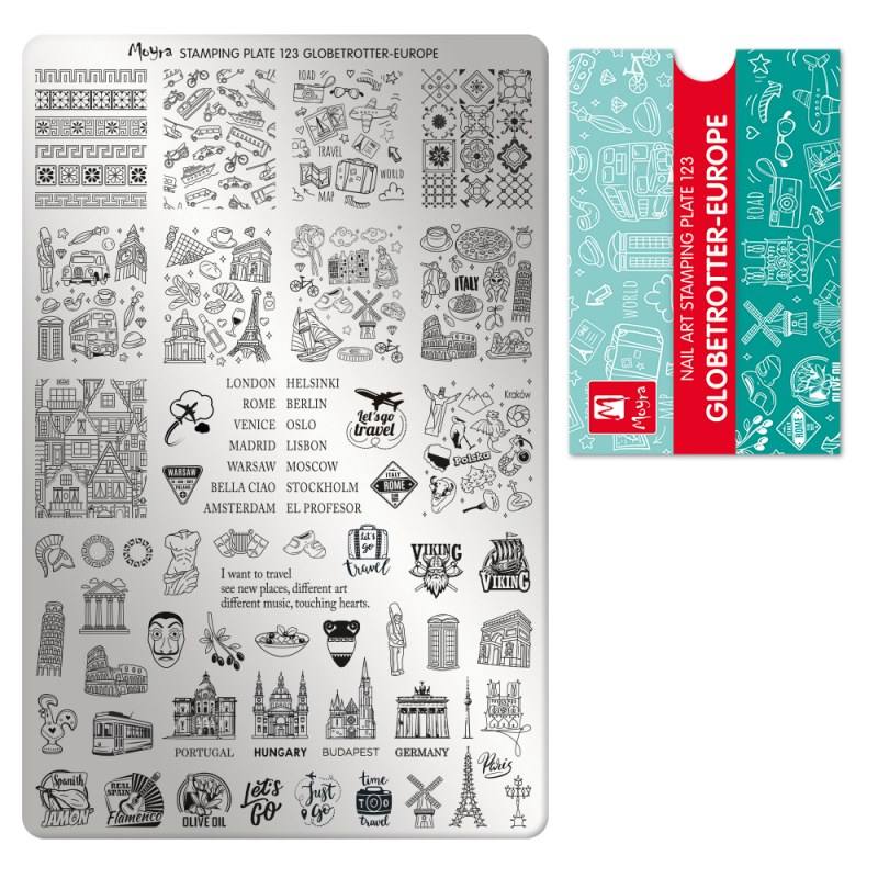 Moyra Stamping Plate 123 Globetrotter Europe