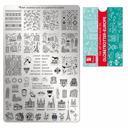 Moyra Stamping Plate 123 Globetrotter Europe