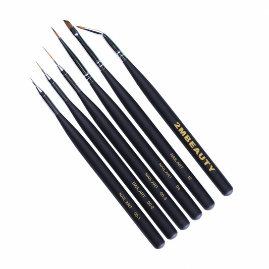 2M brush set for nail art with gel - 6 pcs