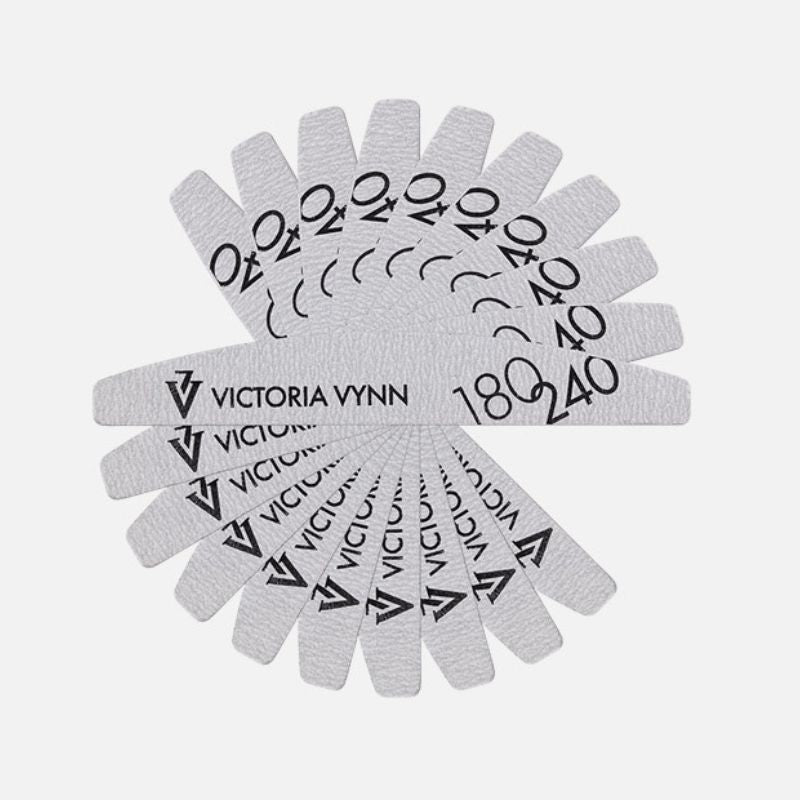 Victoria Vynn 180/240 CRESCENT FILE, white 10pcs.