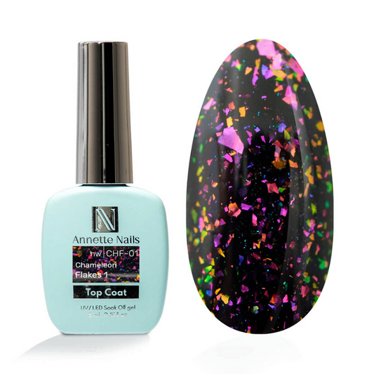 Annette Top Coat Chameleon flakes 1 no wipe CHF-01