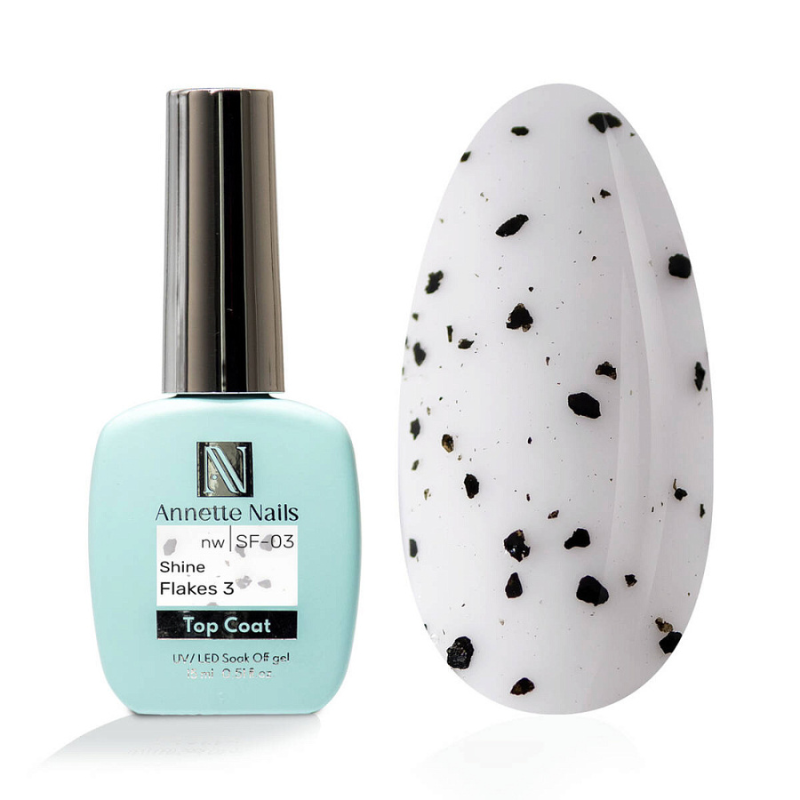 Annette Top Coat Shine black flakes 3 no wipe SF-03